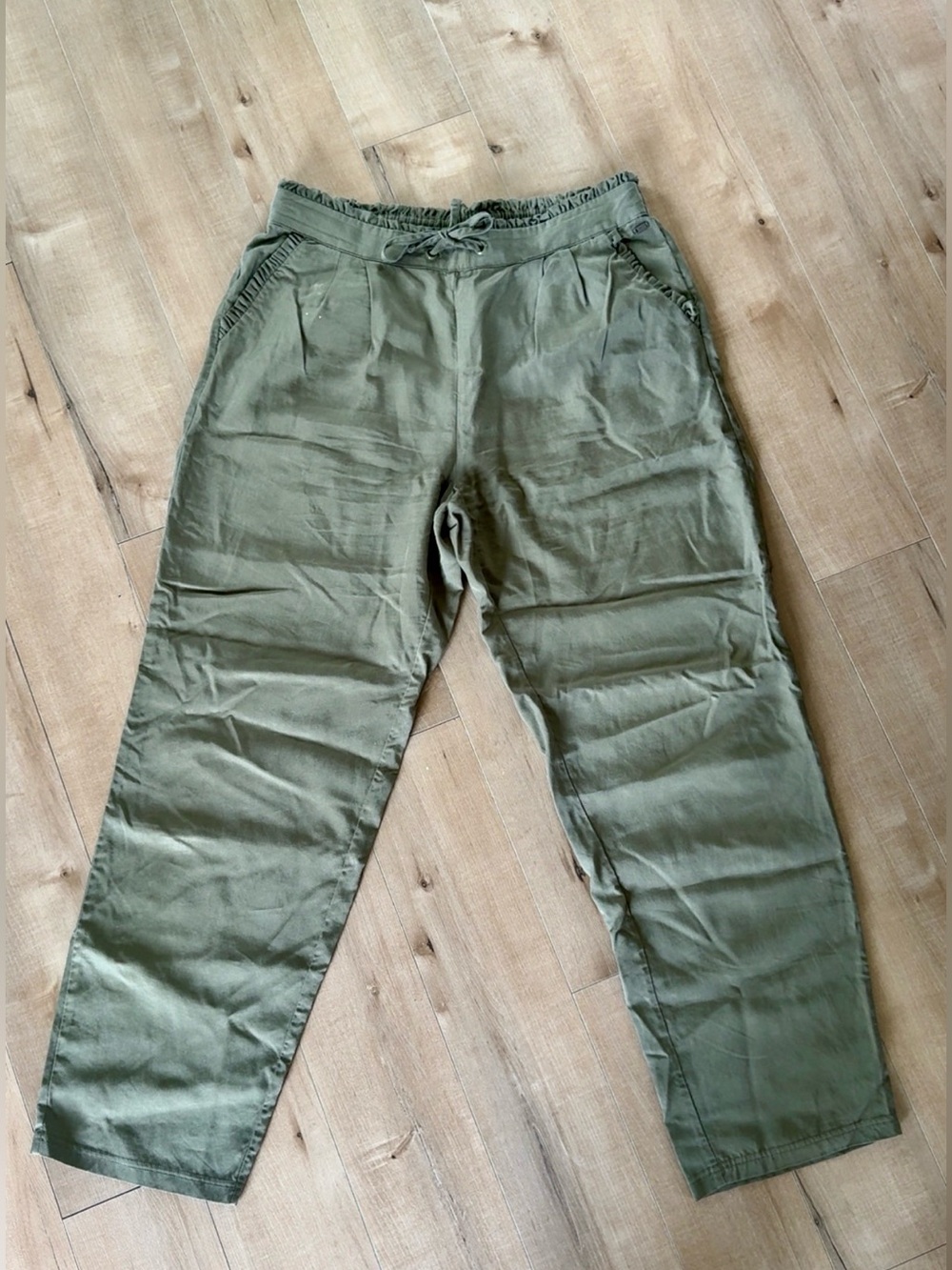 GREEN TWILL DRAWSTRING PANT SIZE M - Picture 2 of 11